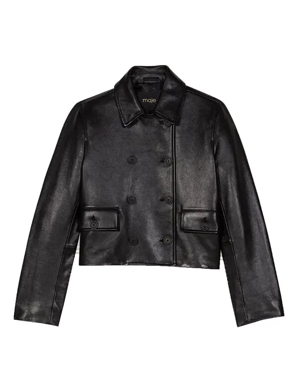 Cropped leather jacket
