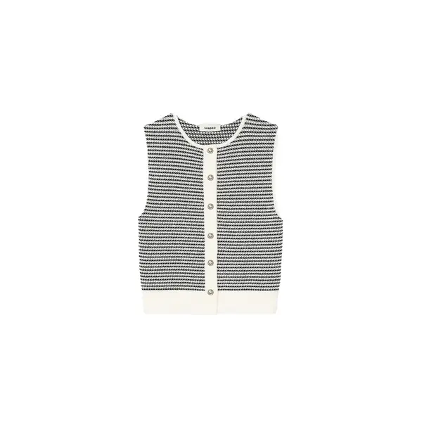 Sleeveless Striped Cardigan