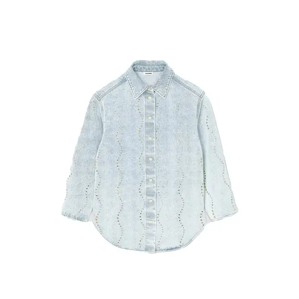 Denim Shirt with Rhinstones