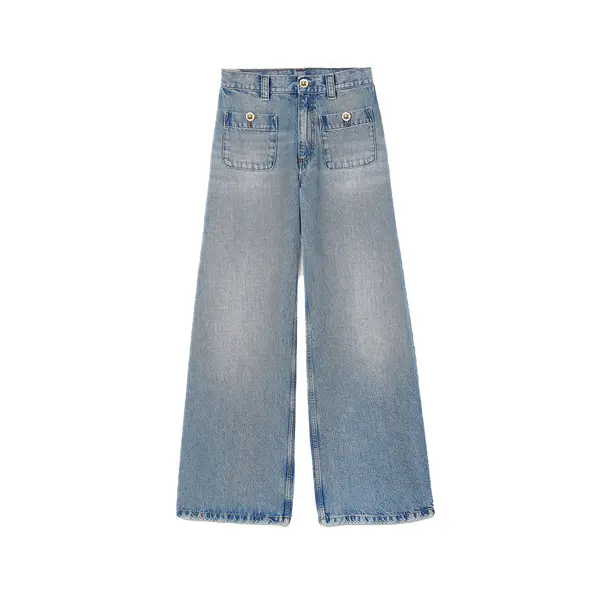 Straight Leg Faded Jeans
