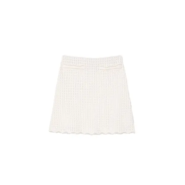 Short Pearl Bead Knit Skirt