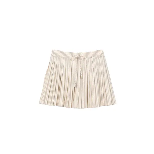 Rhinstone Striped Pleated Dress