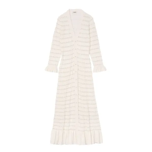 Pointelle Knit Maxi Dress