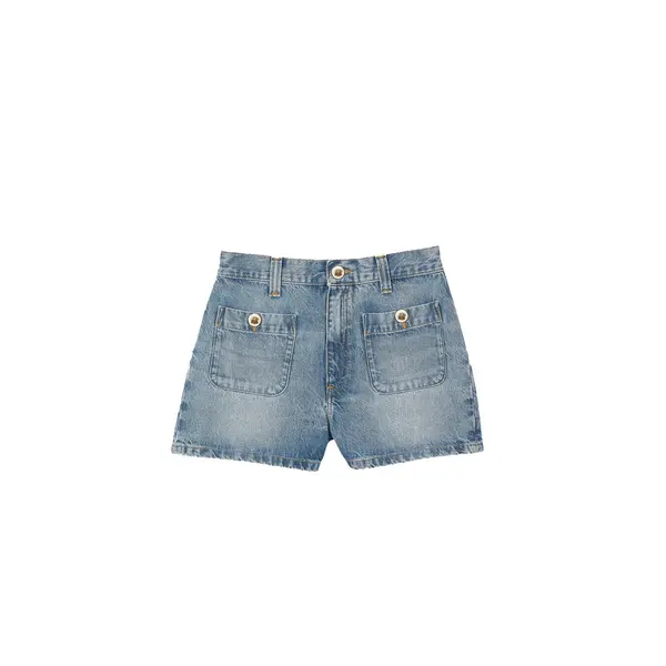 Denim Short with Patch Pockets