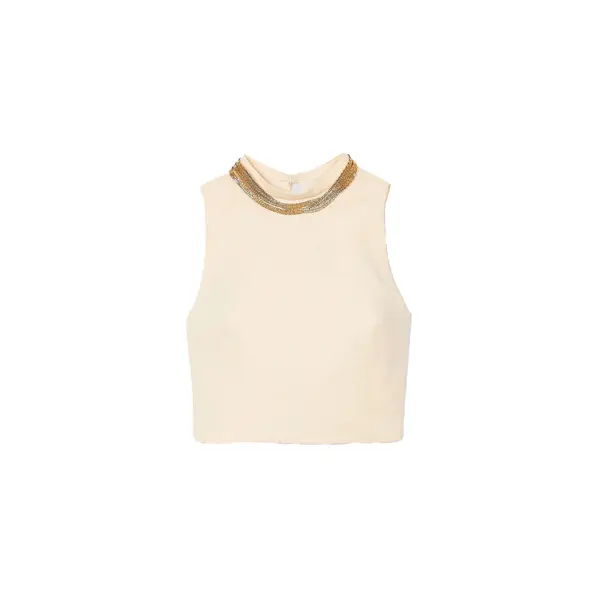 Knit Crop Top with Necklace