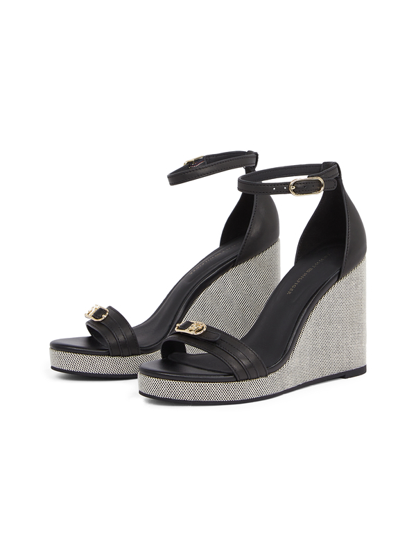 Leather Espadrille Wedge Sandals