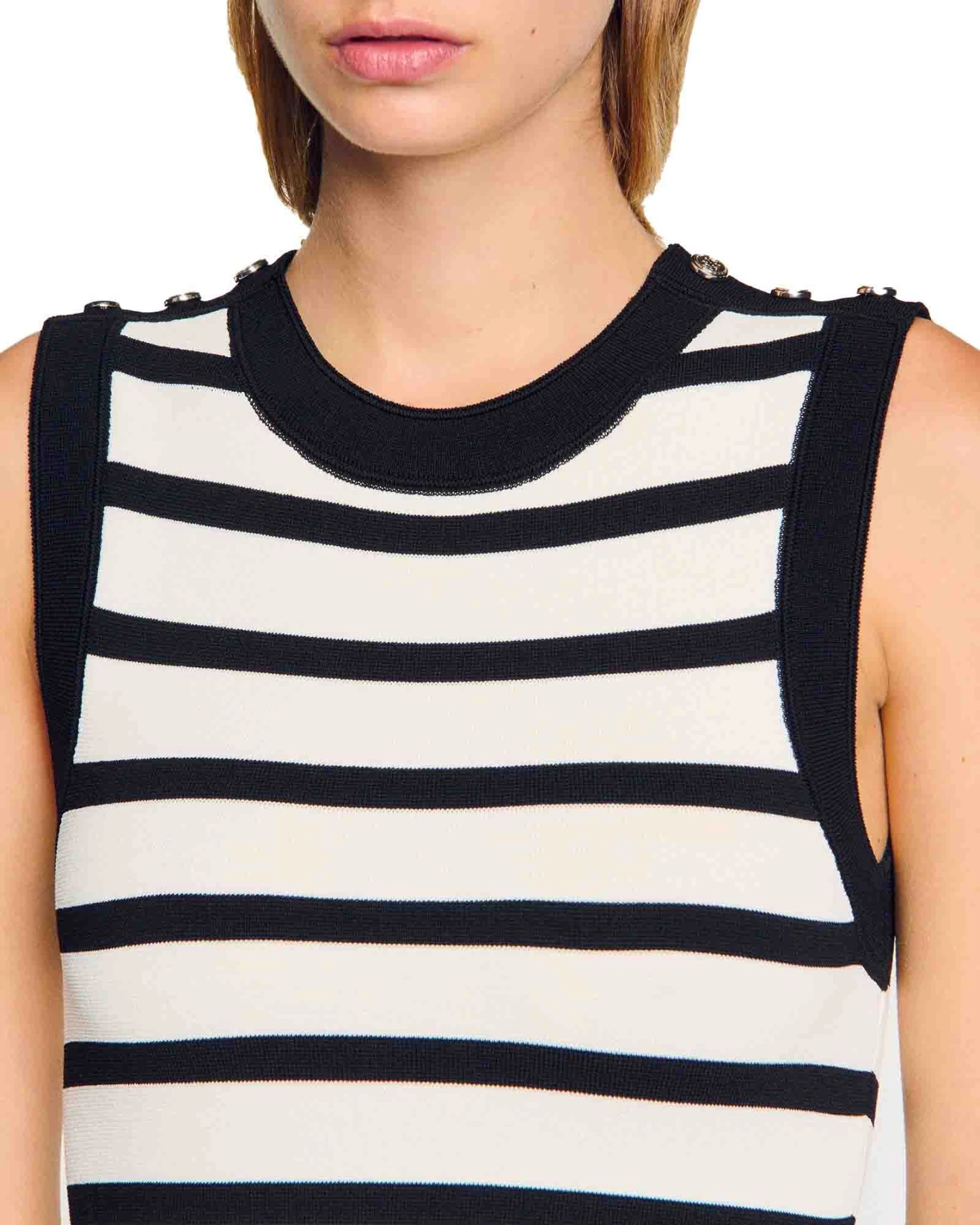 Striped Knit Short Dress Gallery