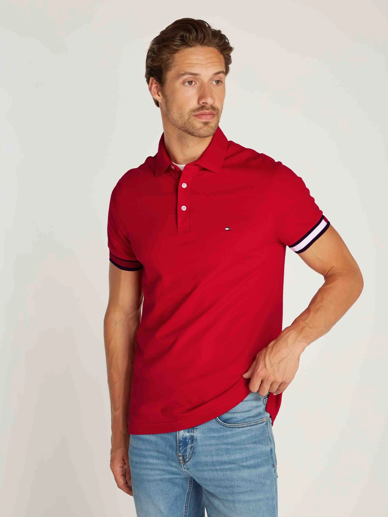  Slim Flag Cuff Short Sleeve Polo Gallery