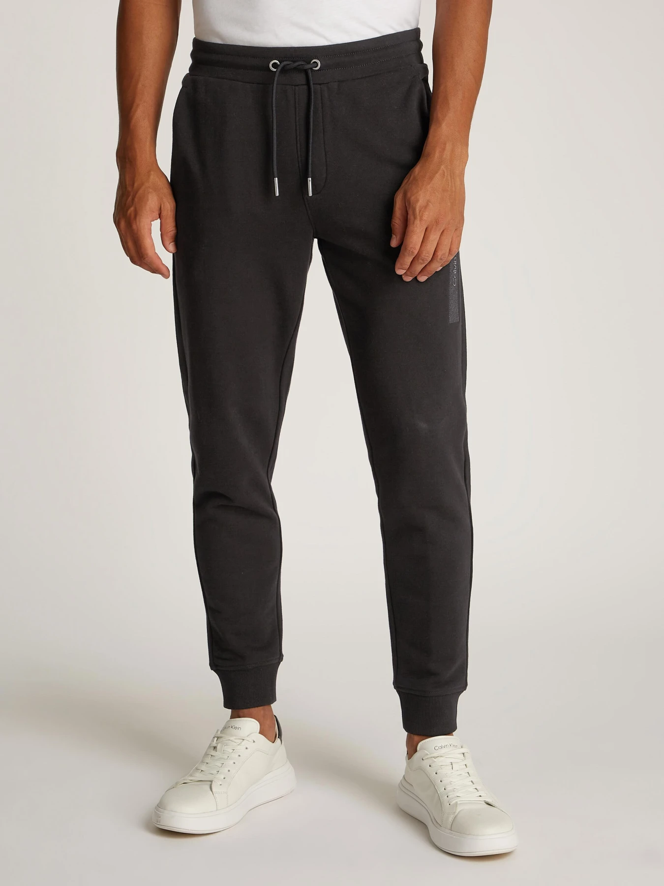 Structured Embroidered Cotton Joggers Gallery