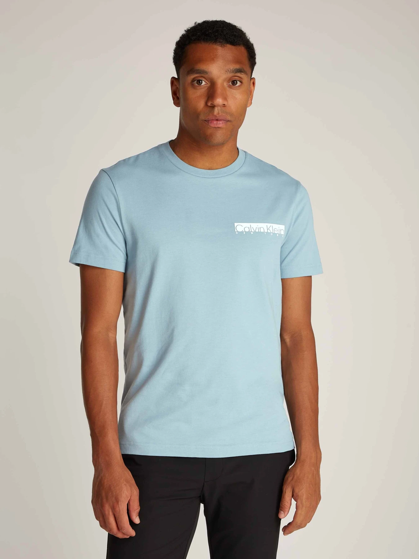 Ny Regular Fit T-Shirt With Chest Box Logo  Gallery