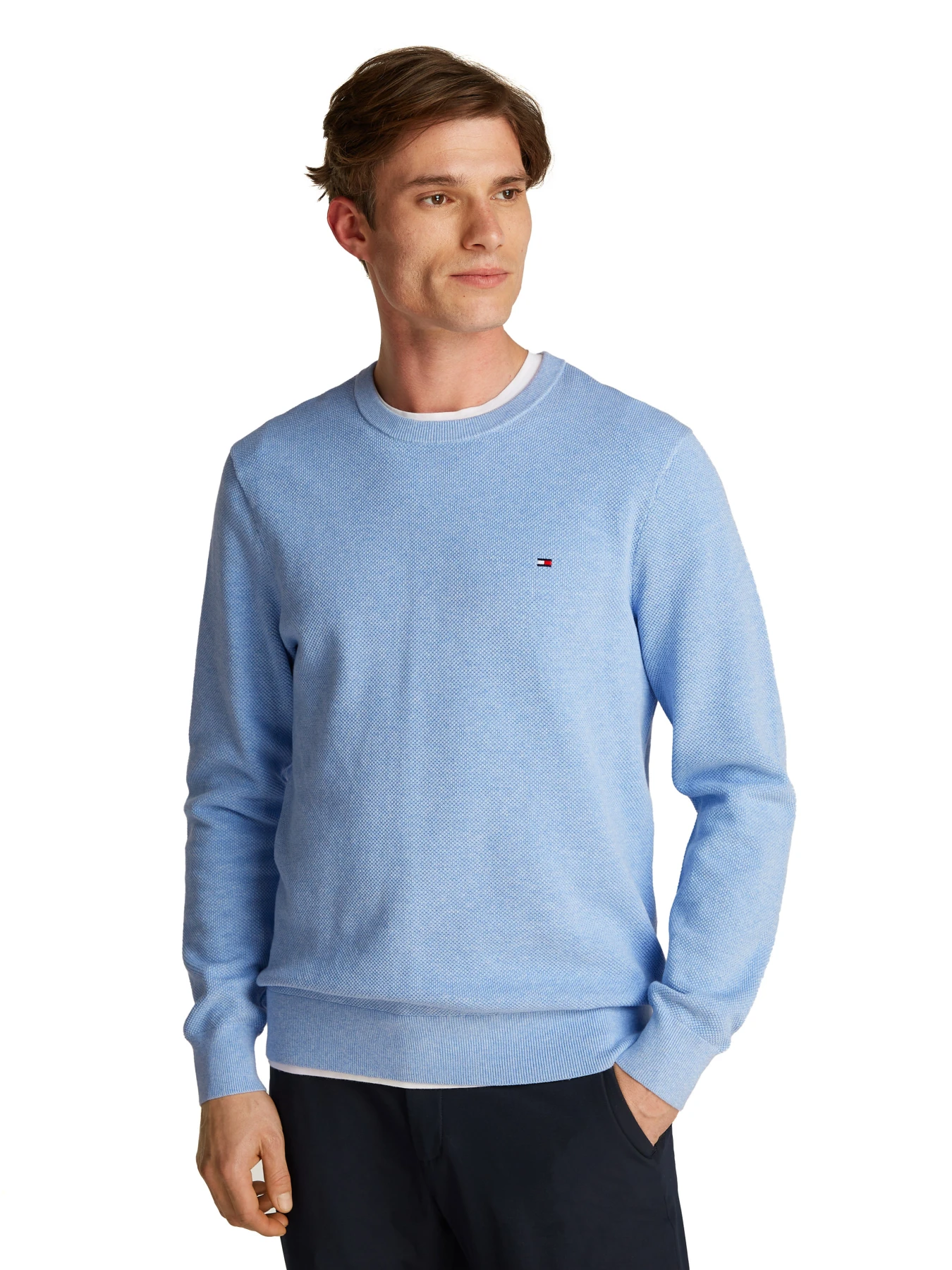  Essential Crew Neck Textured Sweater Gallery