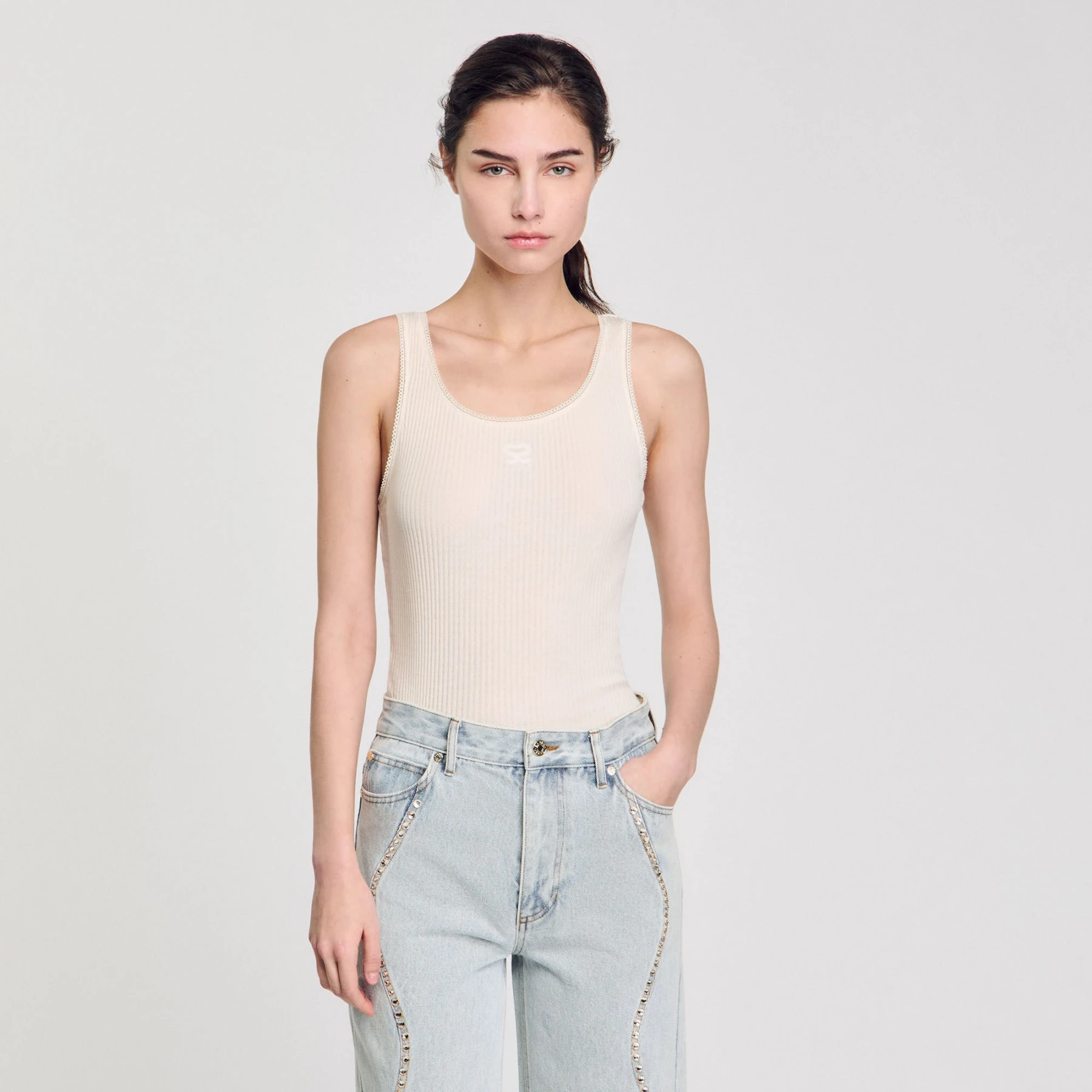 Rib Knit Vest Top Gallery