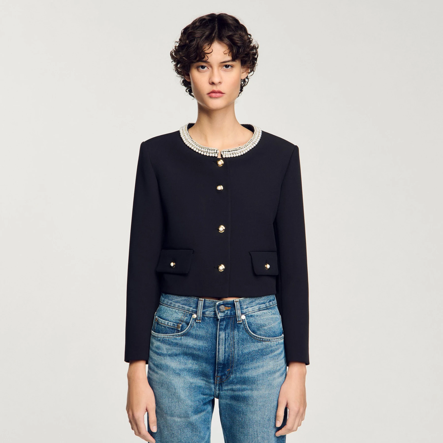Embellished Collar Cropped Jacket Gallery