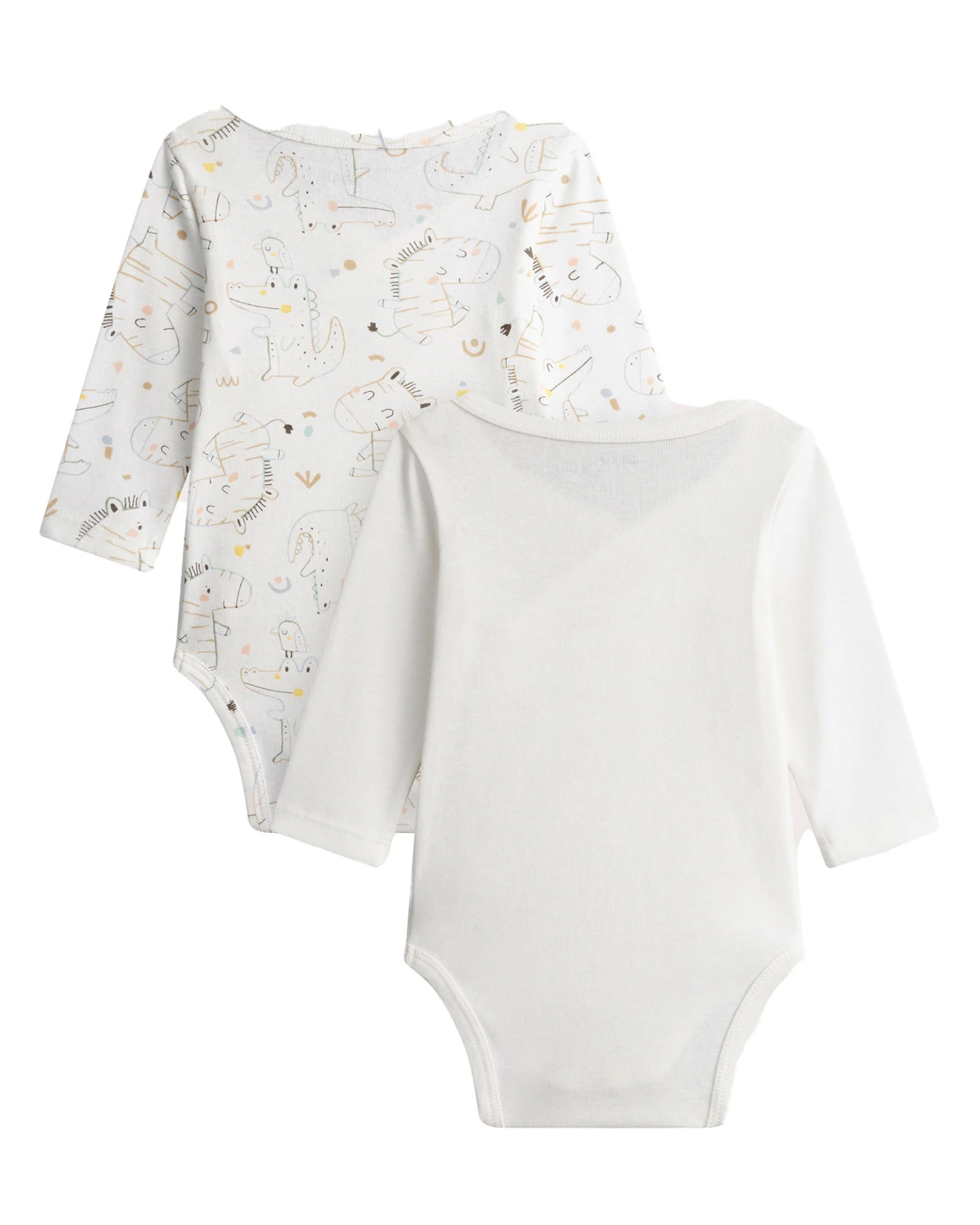 Set of 2 Ecru Zebra Print Newborn Bodysuits Gallery