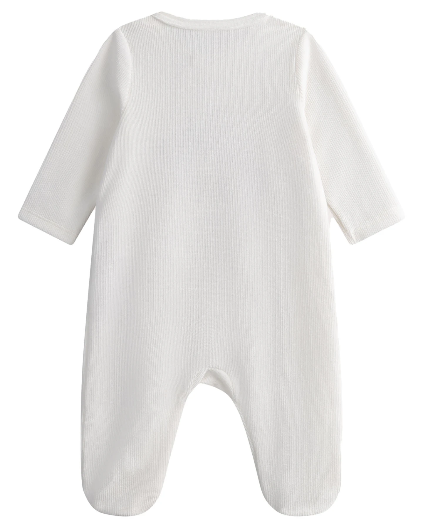 Ecru Velour Rompers with an Embroidered Design Gallery