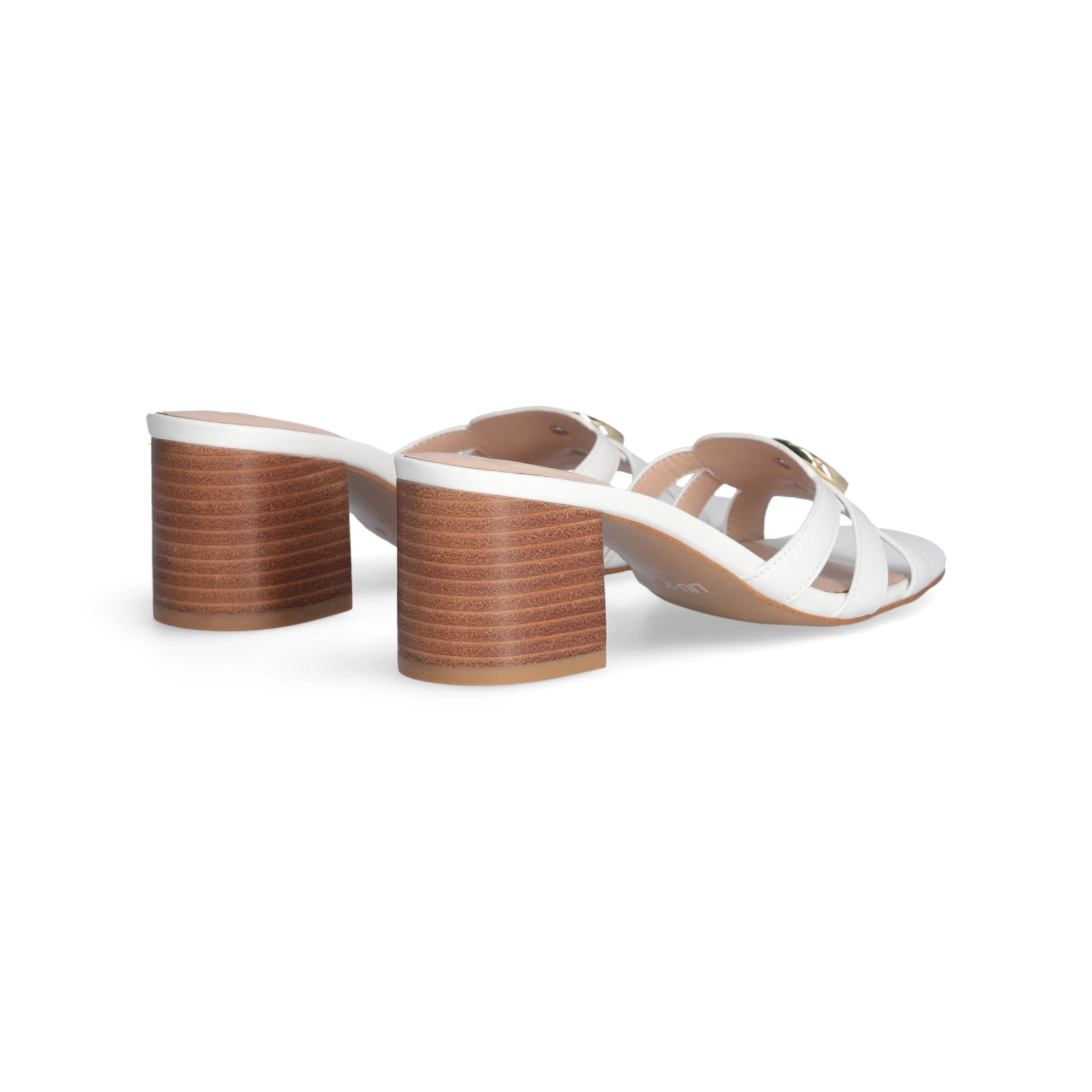 Leather Wide Heel Sandals Gallery