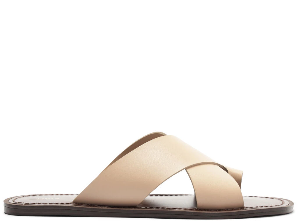 Wide Straps Leather Slides Gallery