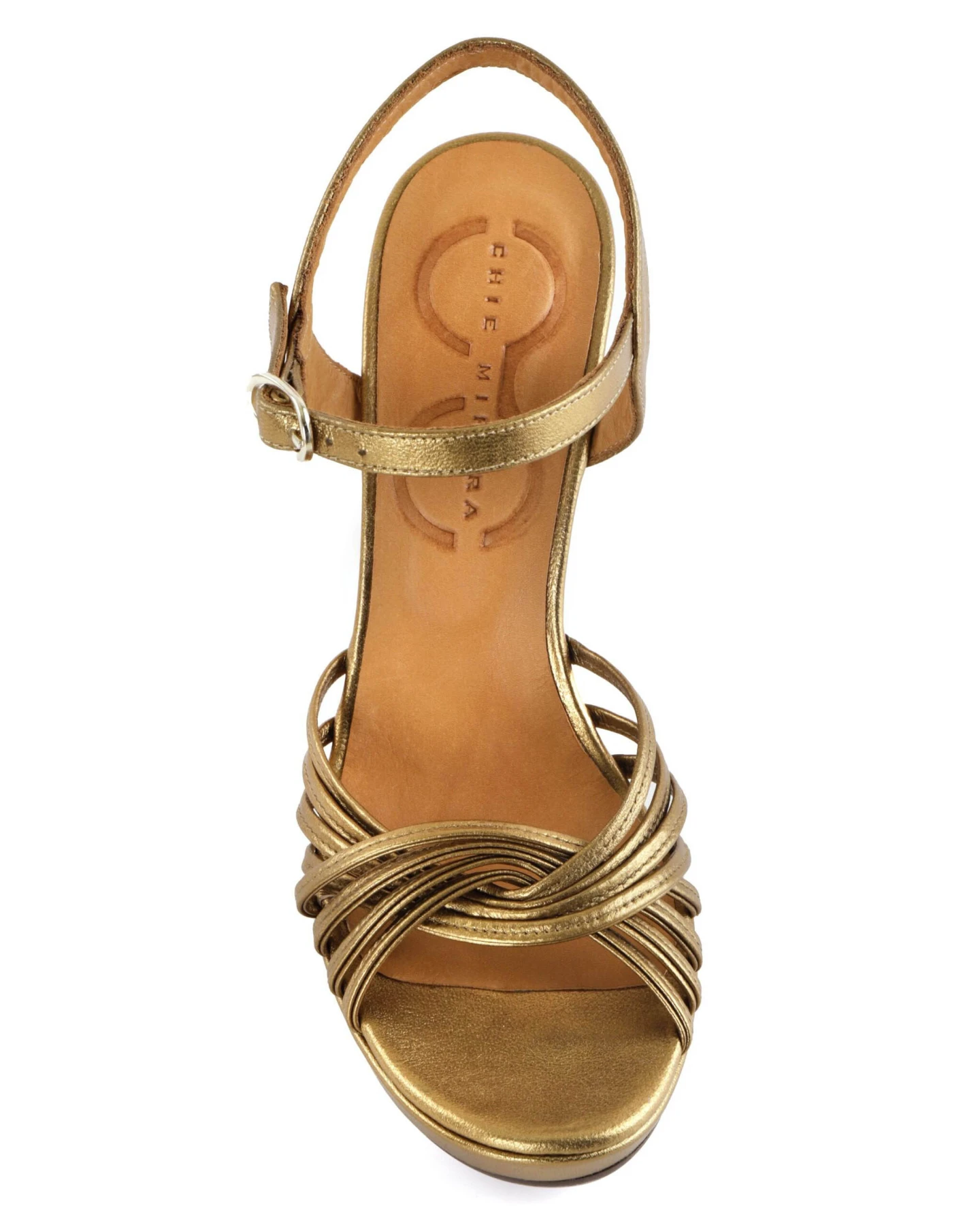 Metallic Leather Platform Sandals Gallery