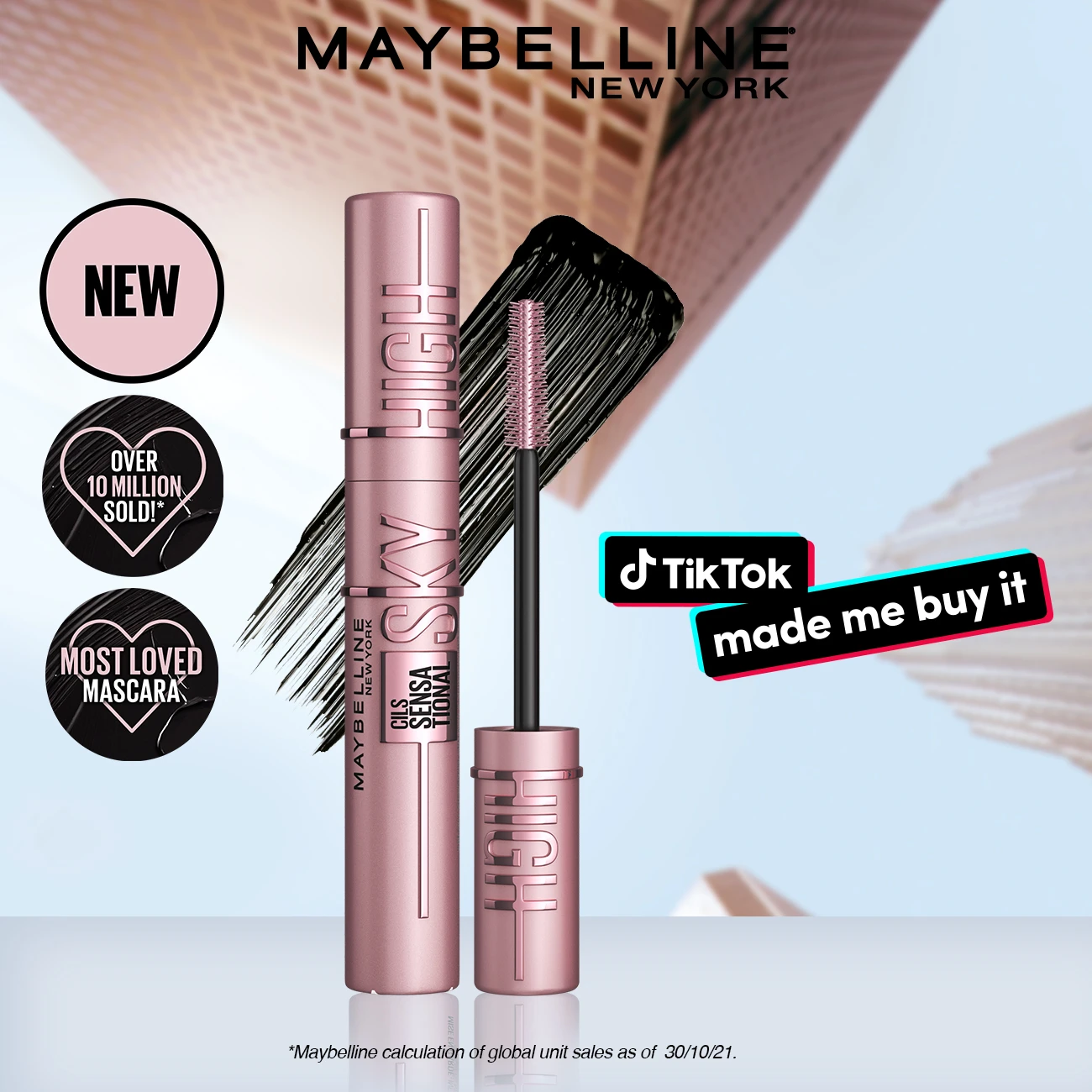 Maybelline New York Lash Sensational Sky High Mascara - Volumizing & Lengthening Black Gallery