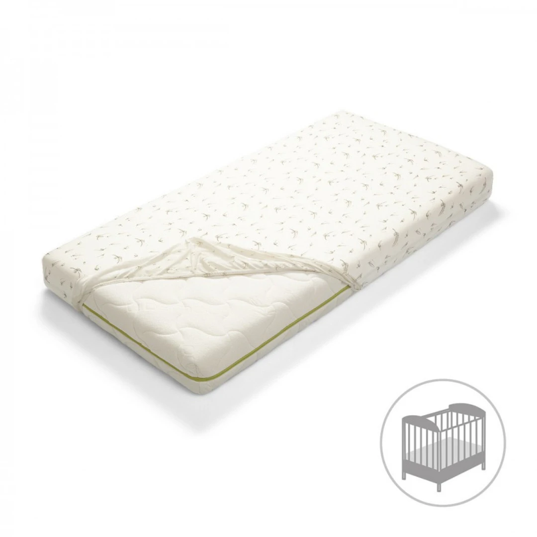 Babyono Bamboo Fitted Cot Bed Sheet Feathers 120x60cm Gallery