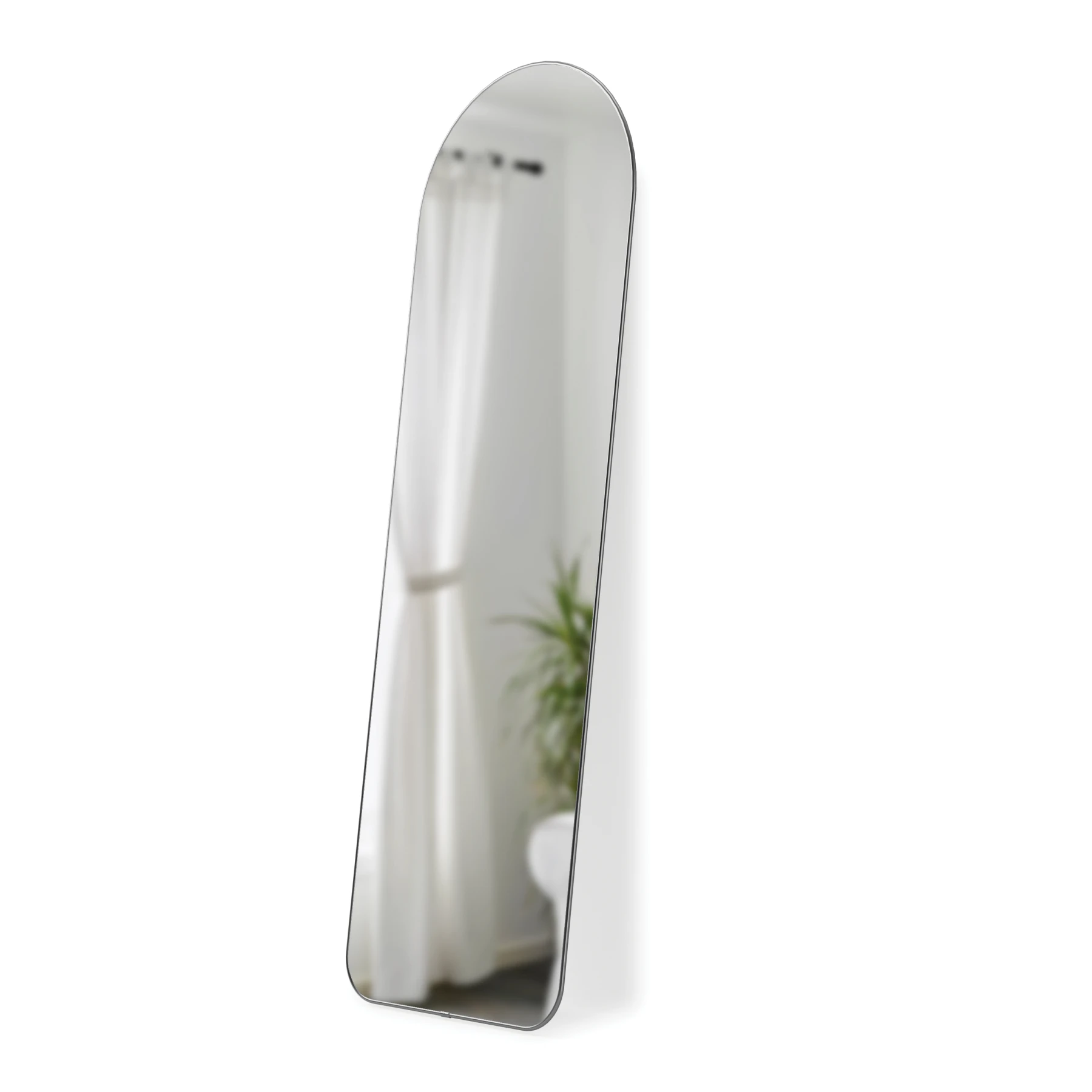  Hubba Arched Leaning Mirror 20x62 Matte Titanium Gallery