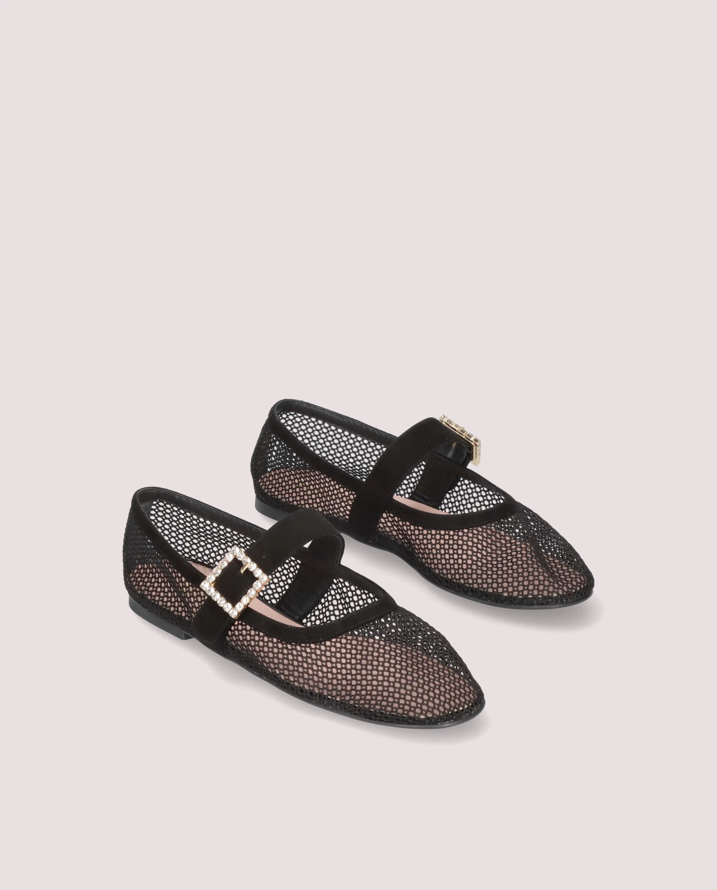  Mesh Mary Jane Flats with Buckle Detail Gallery