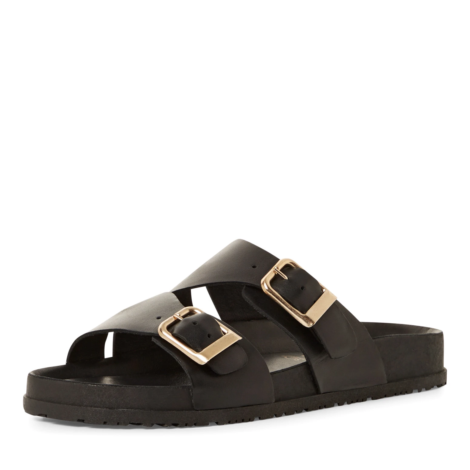 Leather Buckle Slide Flats Gallery