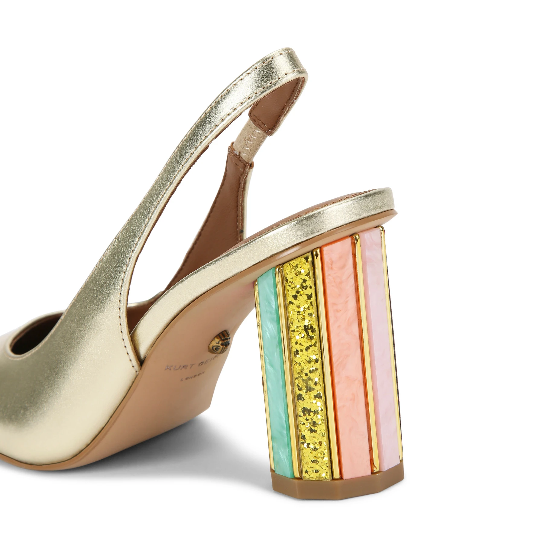  Rainbow Block Heel Slingback Pumps Gallery