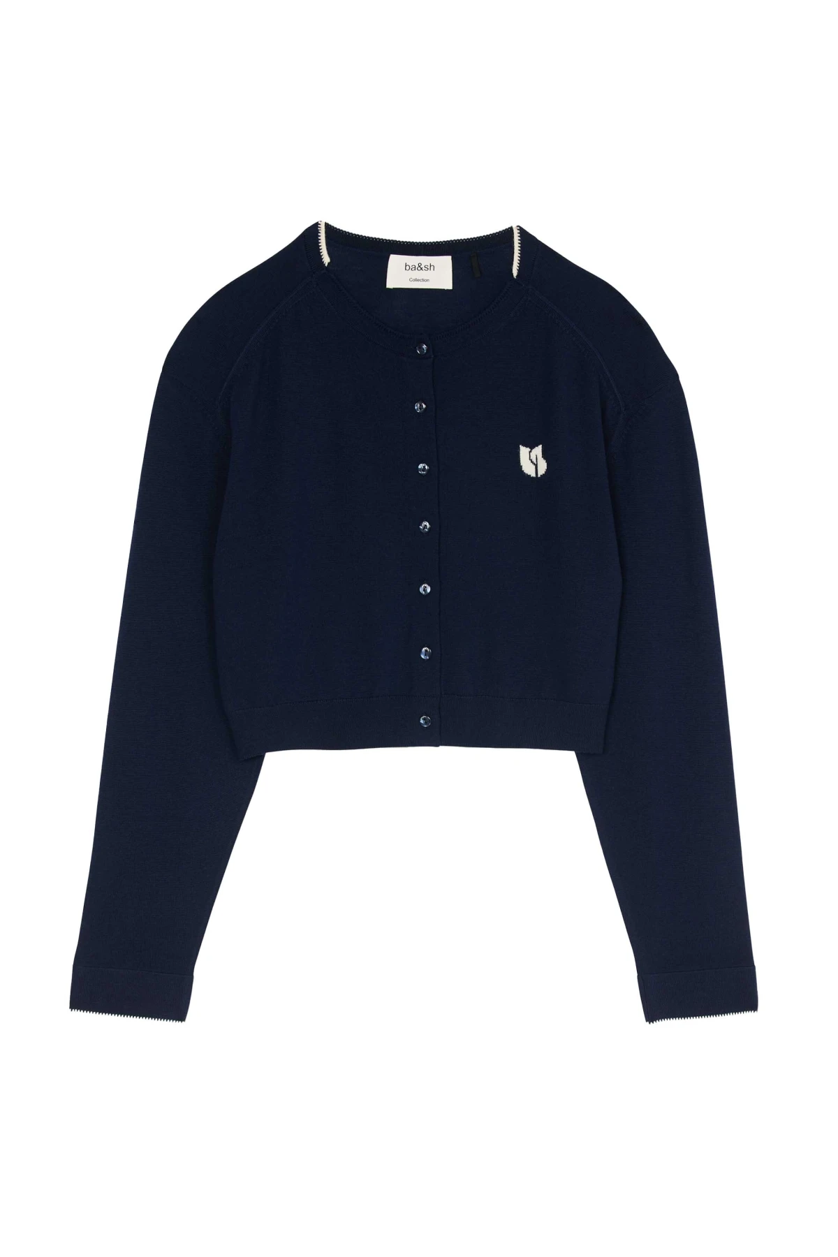 Cropped Cardigan with Ribbed Trim Gallery