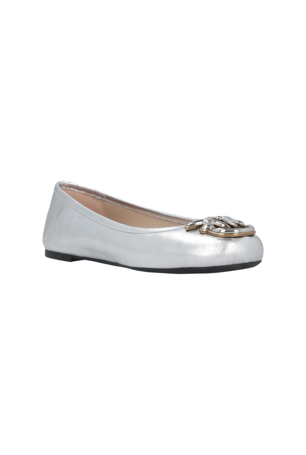 Metallic Ballet Flats with Gold Logo Gallery