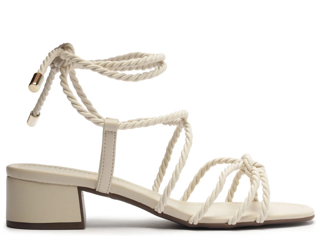 Twisted Lace-Up Low Heeled Sandal Gallery