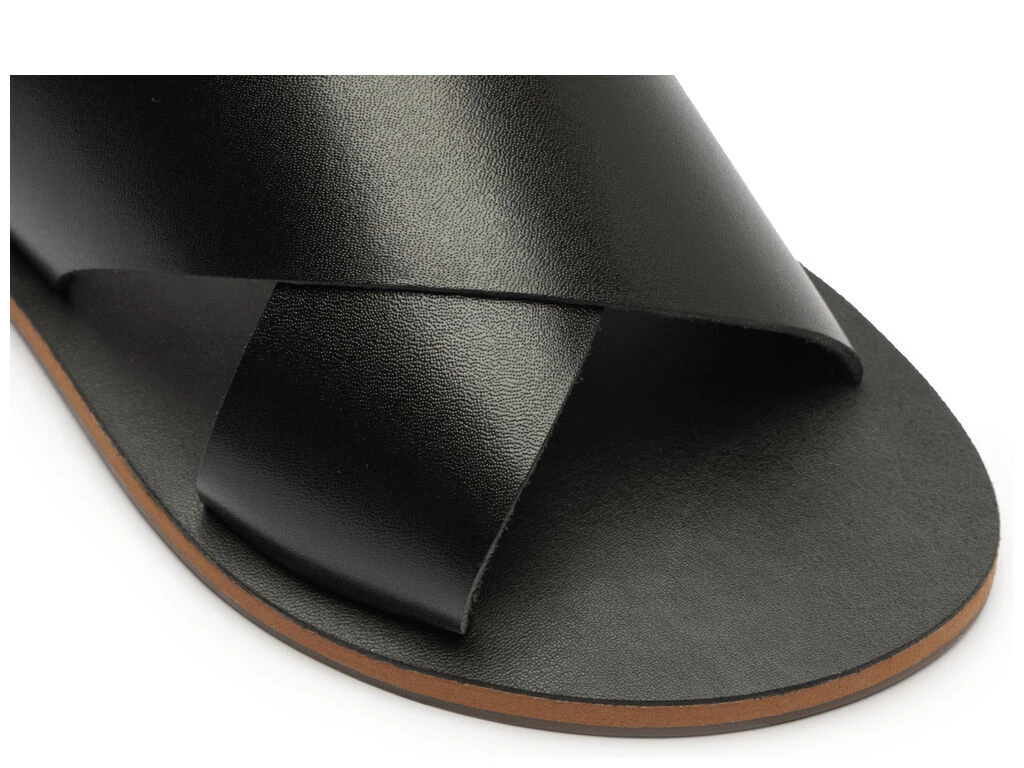 Leather Crossed Strap Sandal Gallery