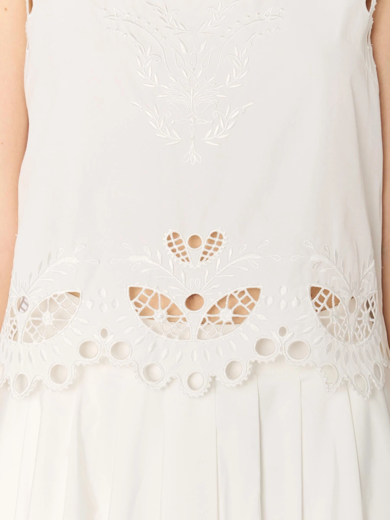 Embroidered Trim Tank Top Gallery