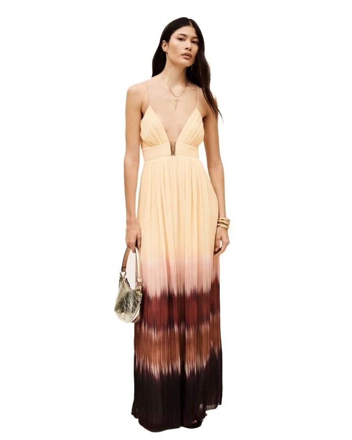 Tie-Dye Pleated Maxi Dress Gallery