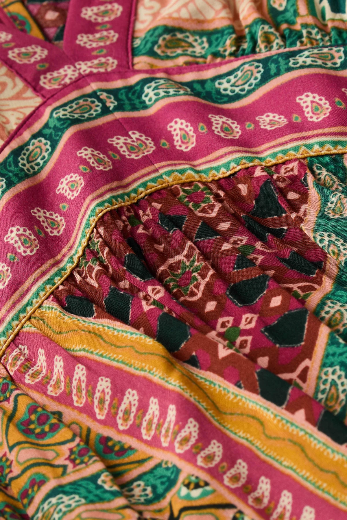Fanta Patchwork Print Maxi Dress Gallery