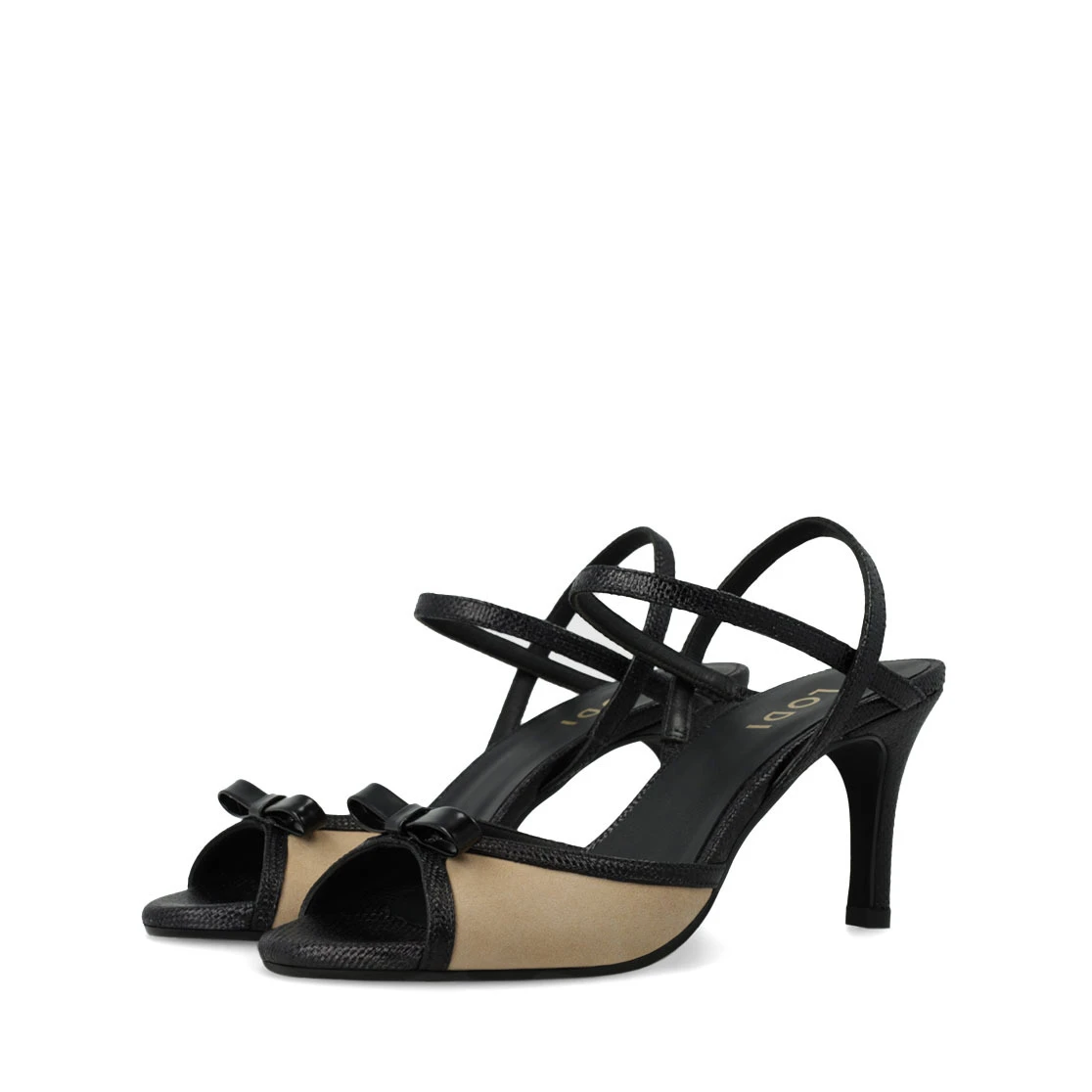 Two-Tone Slingback Sandals with Bow Detail Gallery