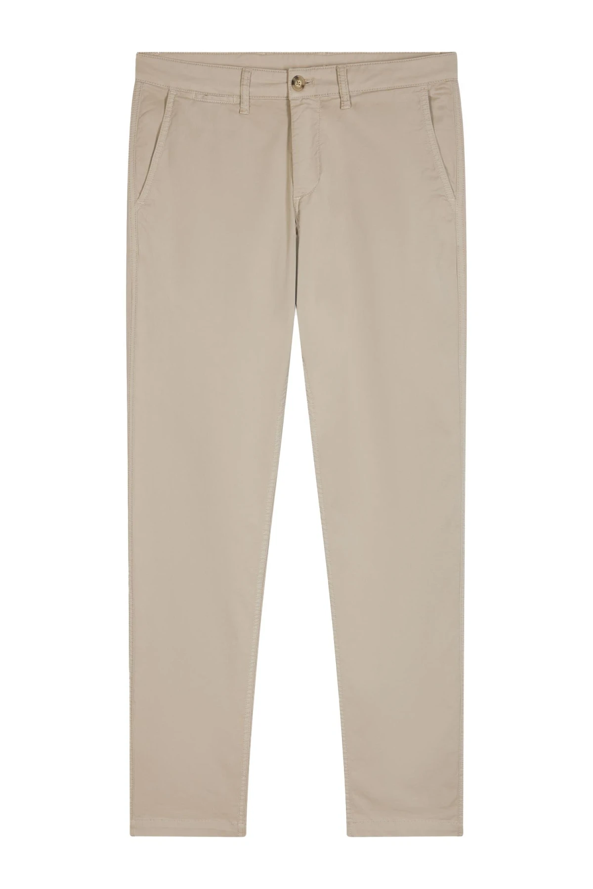 Straight-cut stretch cotton pleat-free chinos Gallery