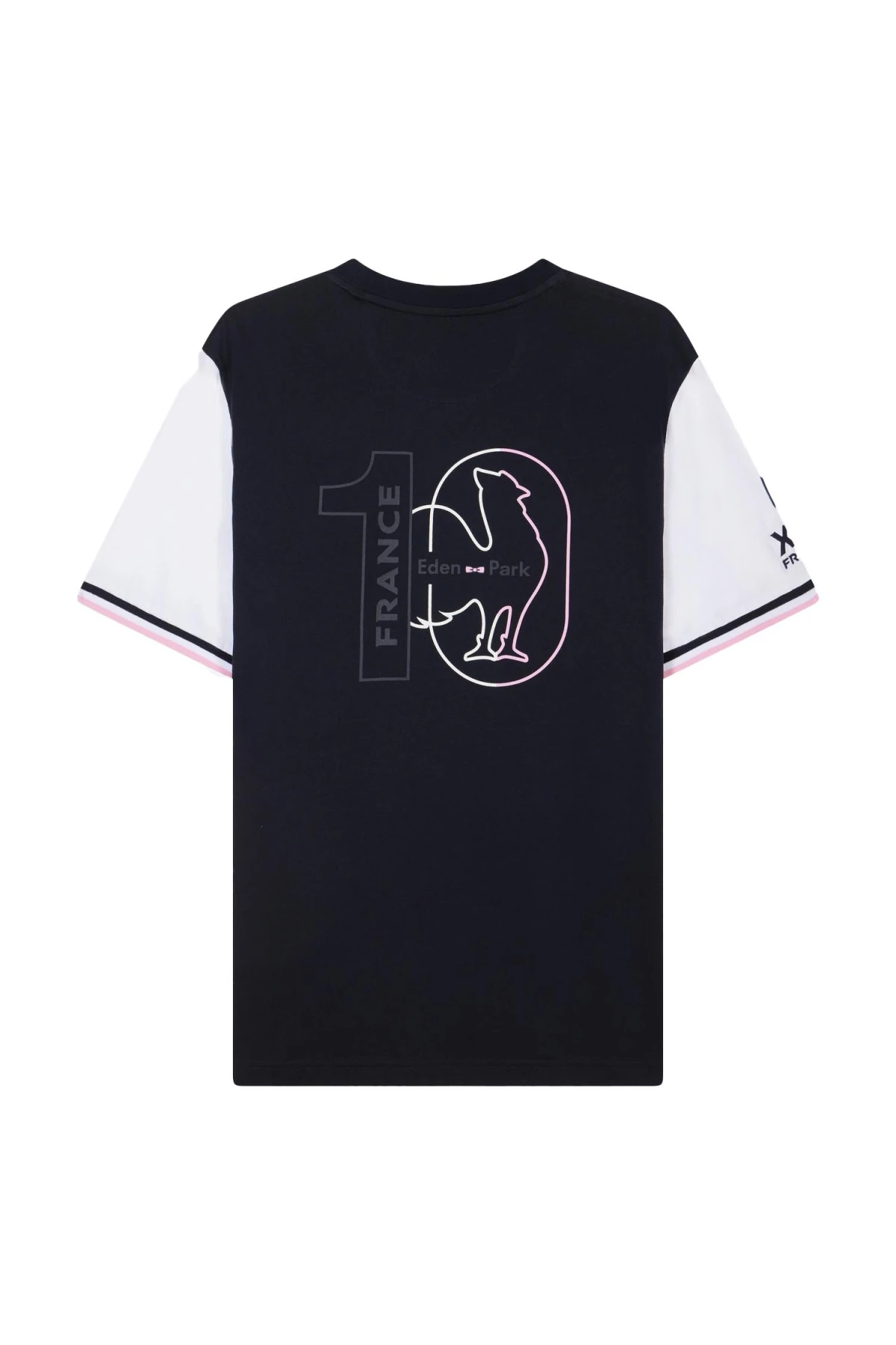 straight cut Two-tone French XV T-shirt with Rooster embroidery Gallery