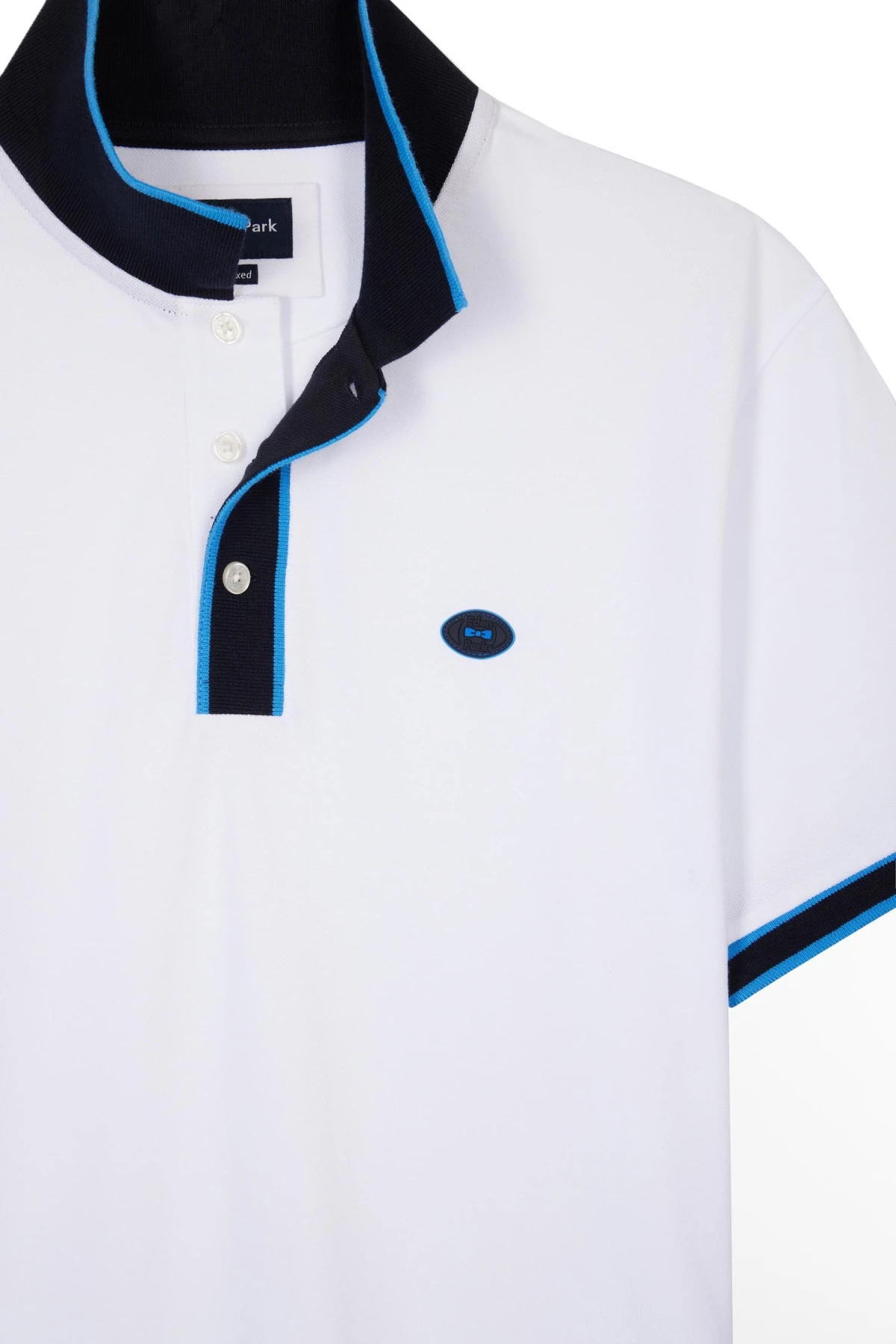 Relaxed-fit short-sleeved polo shirt with colorful stripes Gallery
