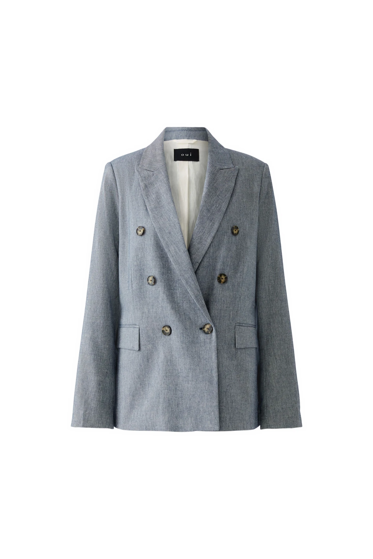 Textured Denim Look Blazer Gallery