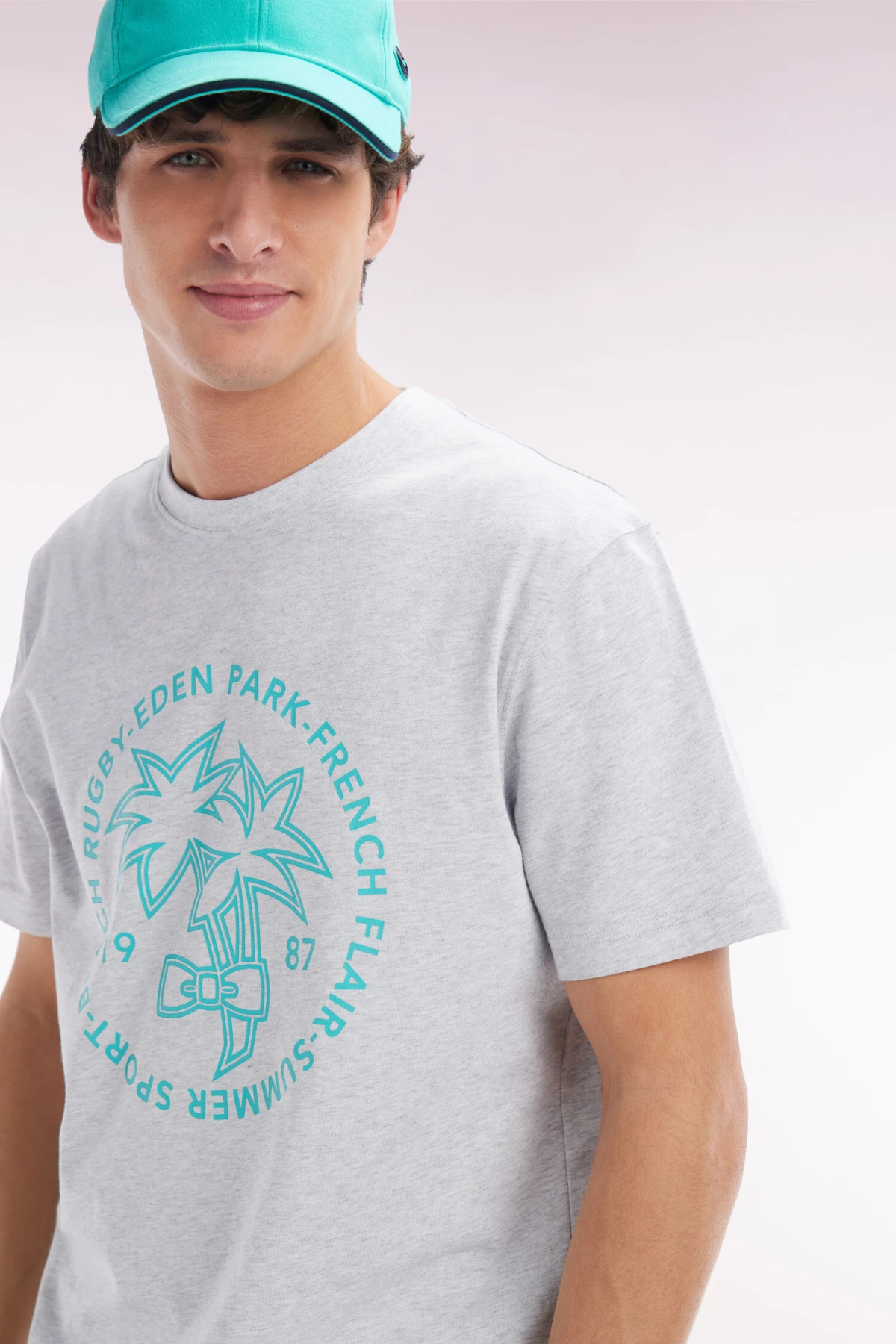 Relaxed fit t-shirt with palm tree screen print Gallery