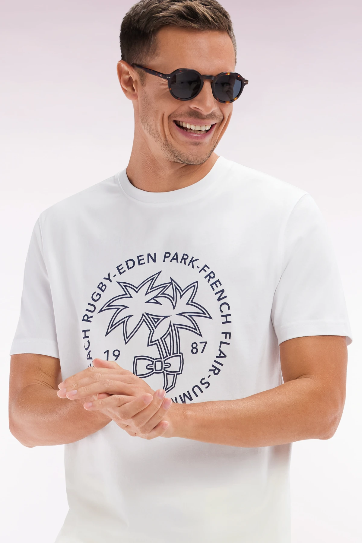 Relaxed fit t-shirt with palm tree screen print Gallery