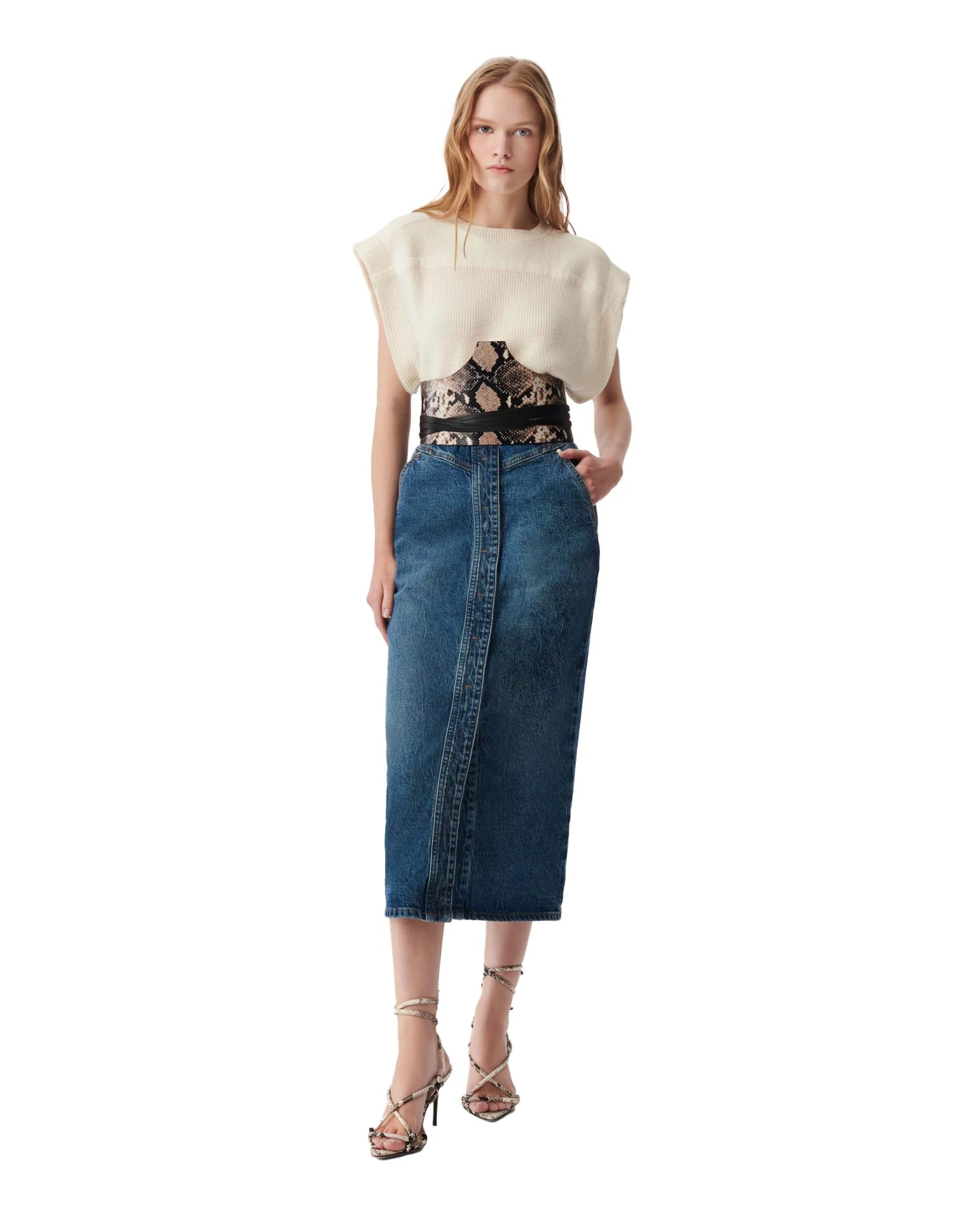 Denim Midi Skirt Gallery