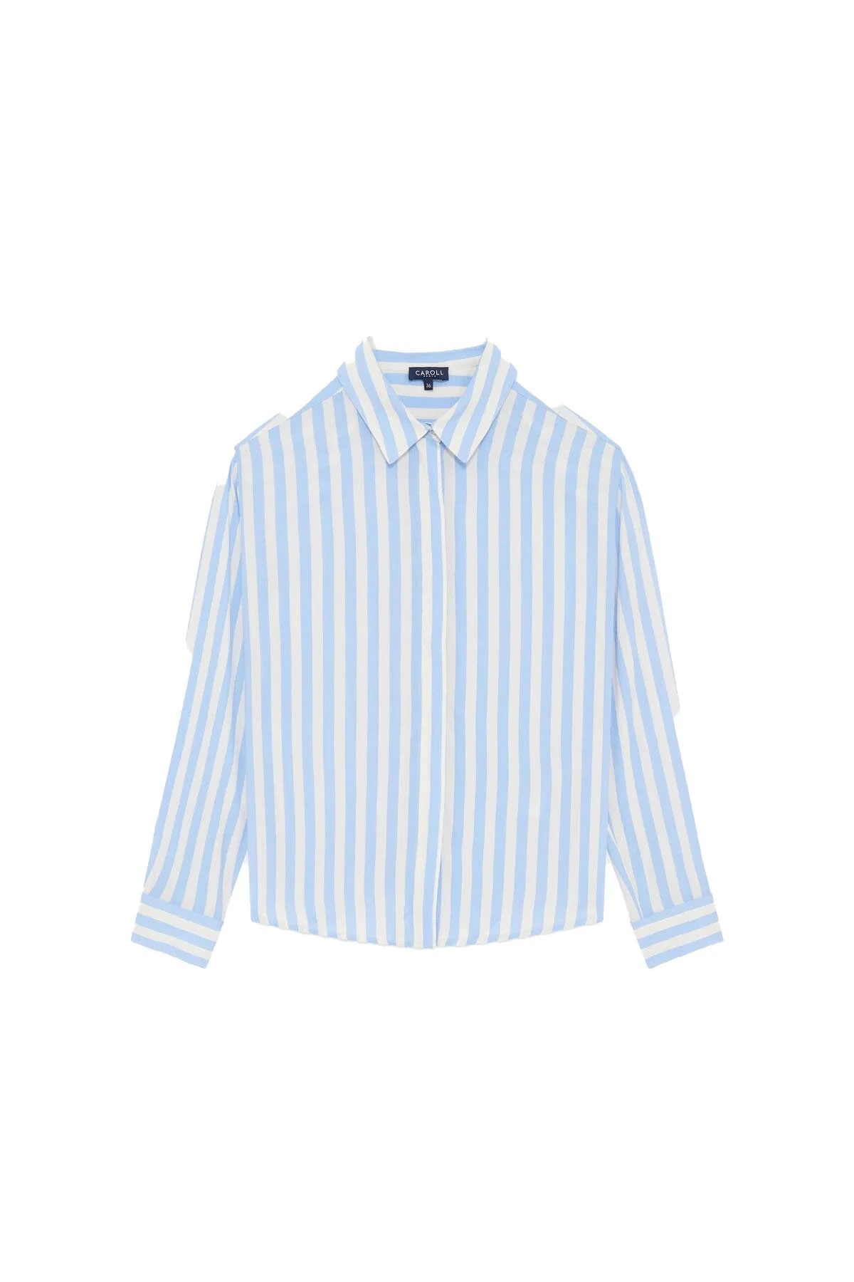 Striped Polo Collar Caby Shirt Gallery