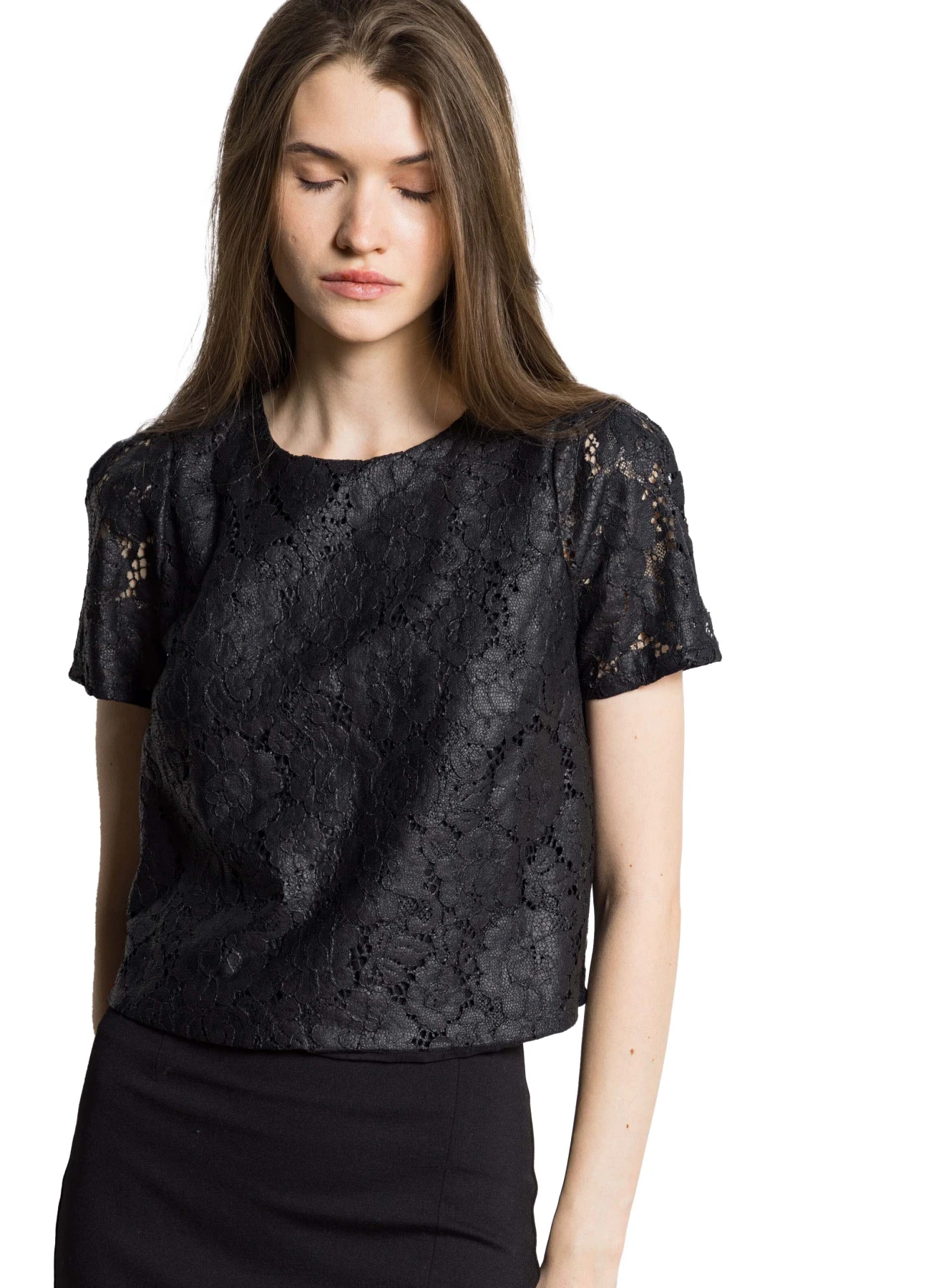Coated Effect Lace Top Gallery