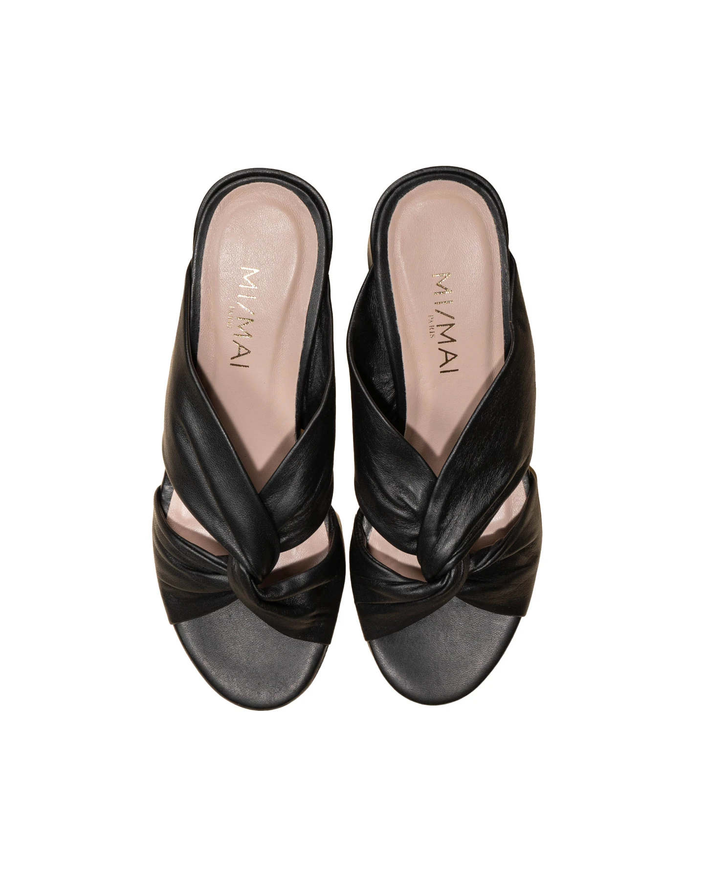 Twisted Black Leather Mule Gallery