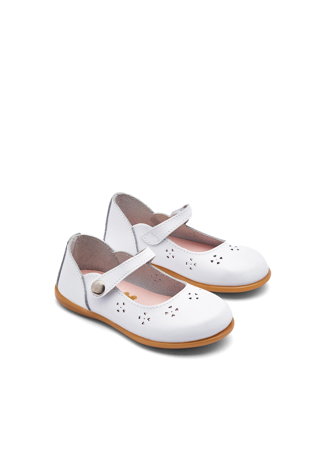 White Hearts Strap Ballerinas Gallery