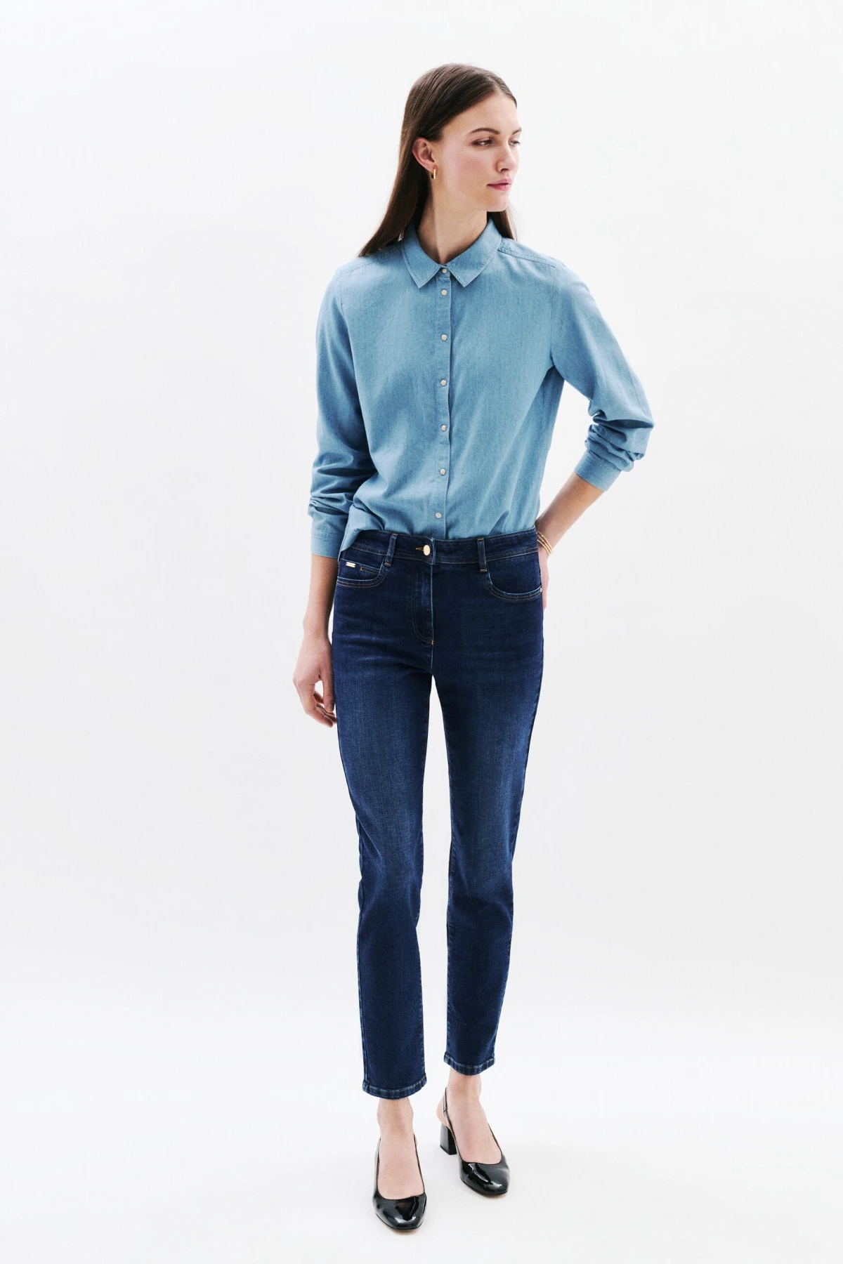 Denim Long Sleeve Shirt Gallery