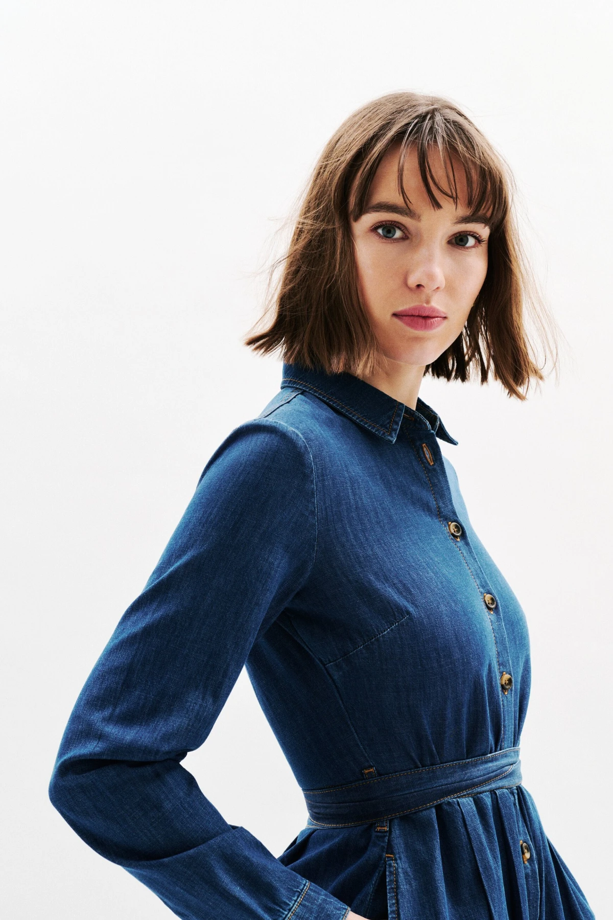 Long Sleeves Flared Cut Midi Dress Gallery