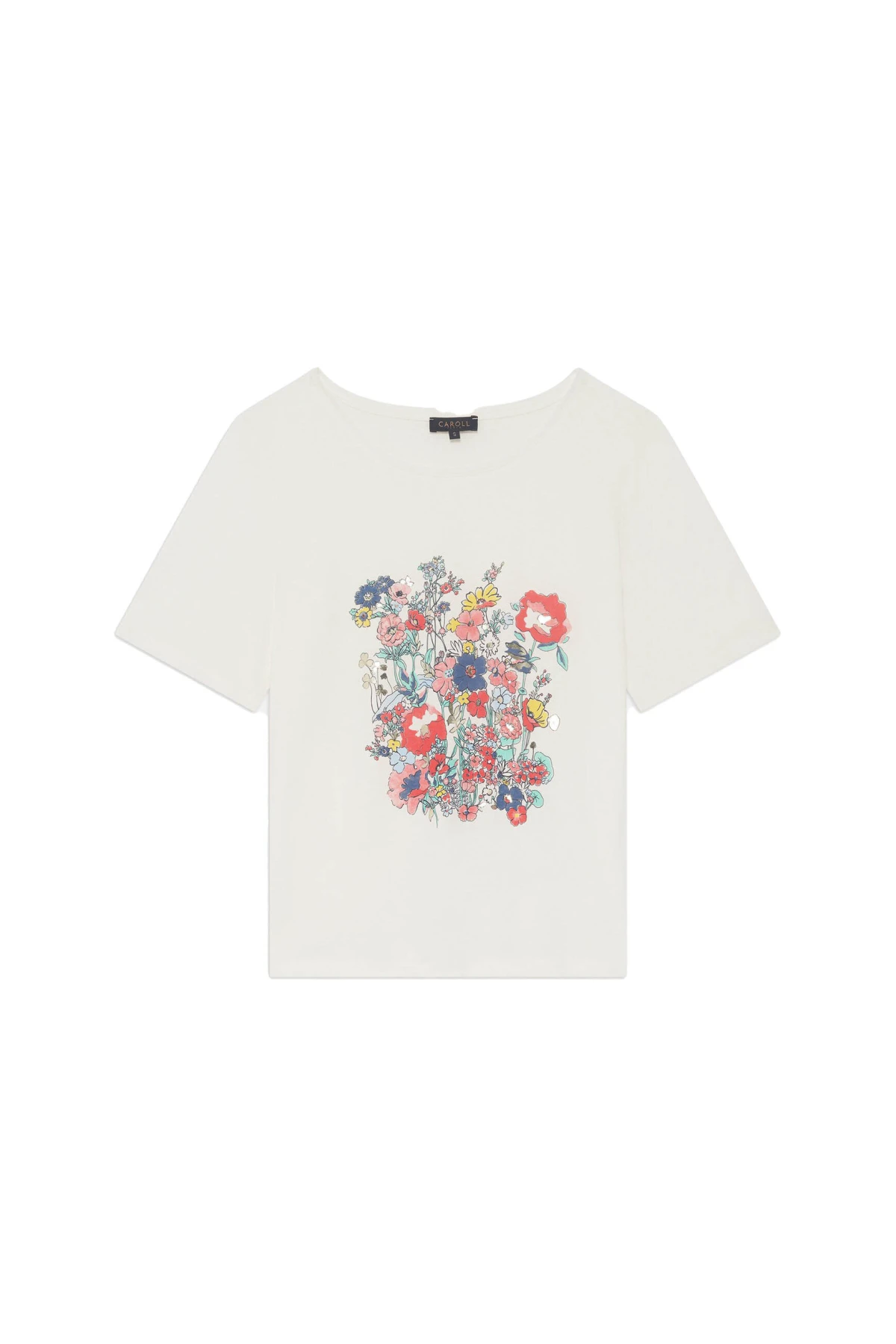 Short Sleeve Tee with Vibrant Flower Graphic Gallery